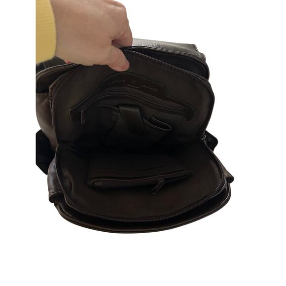 Wilsons Leather Backpack Brown Front Buckle Closure Sling Shoulder Purse School - Picture 11 of 11